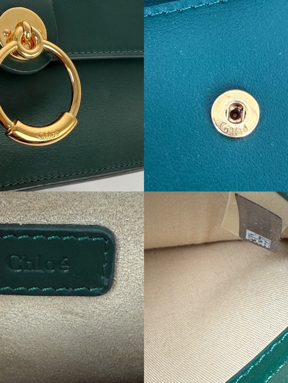 Chloe Tess Chain Green Leather Chain Crossbody Bag - Picture 16 of 16
